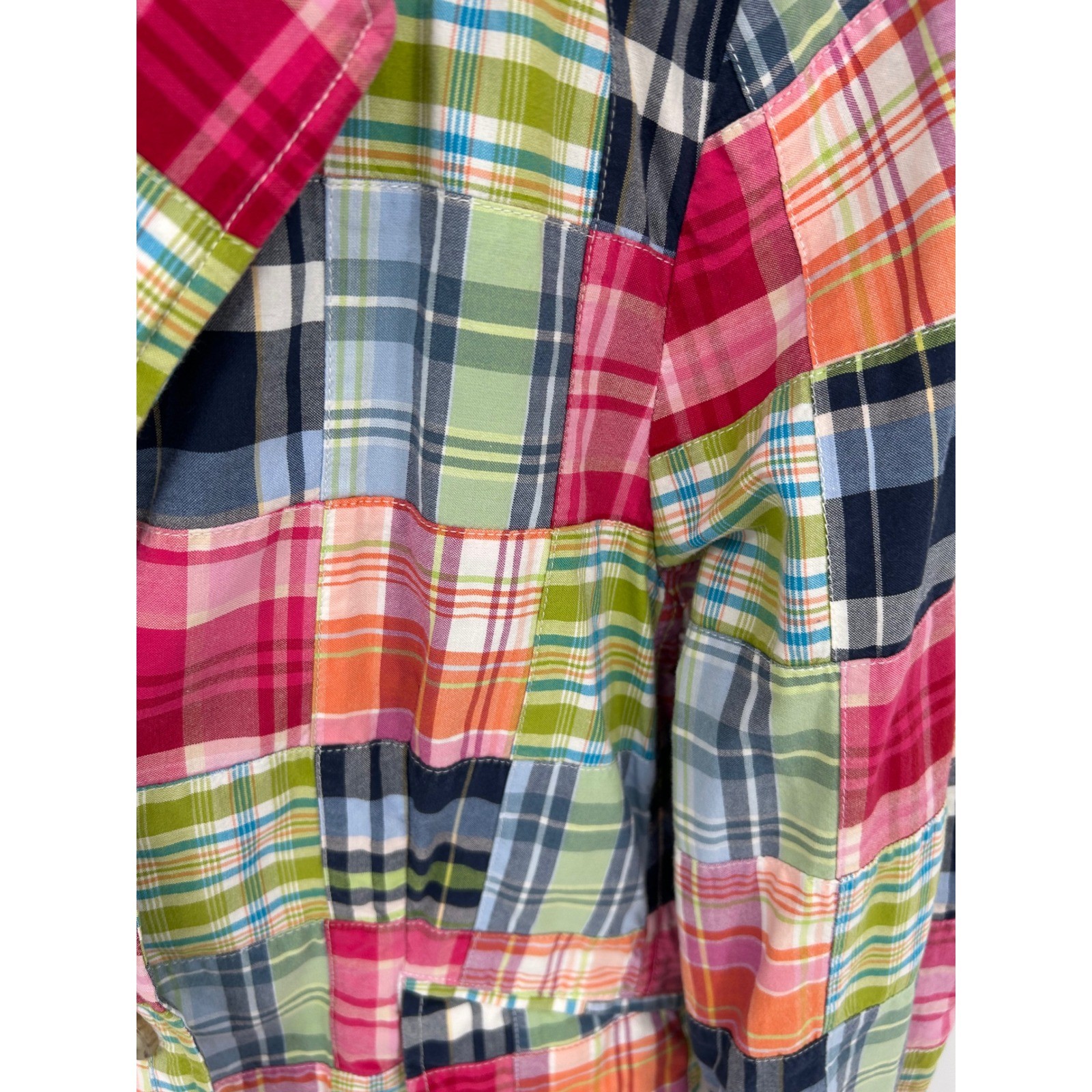 LL Bean Patchwork Plaid Blazer Jacket Women's 14 … - image 2