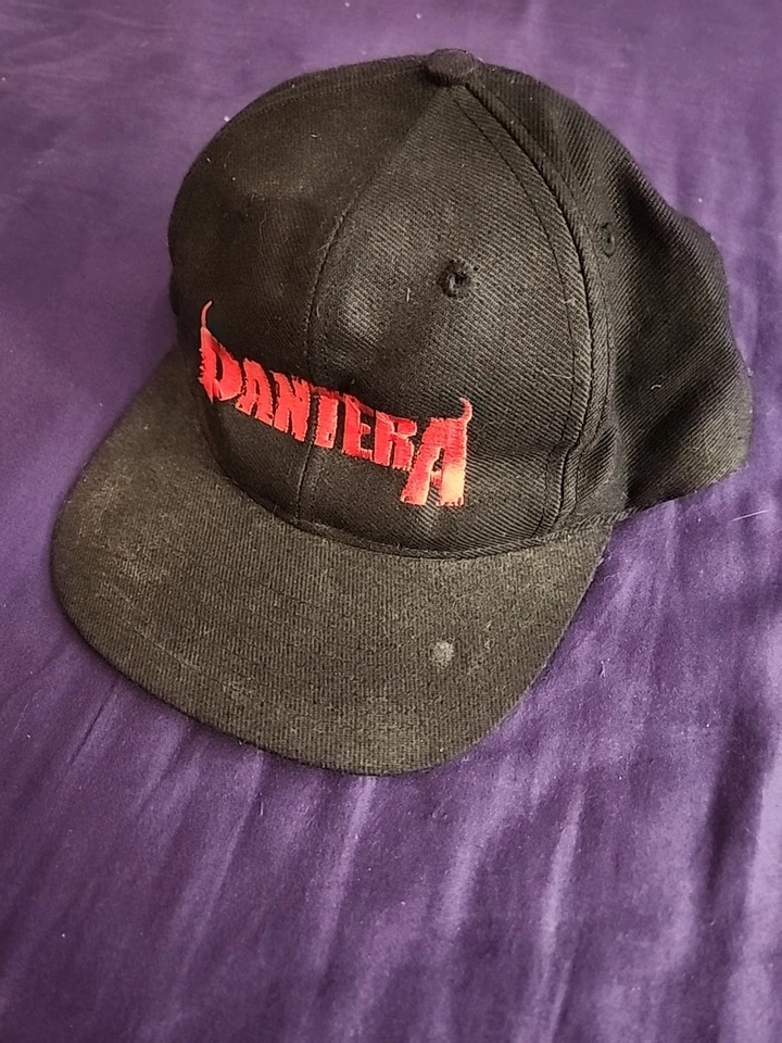 Vintage 90s | Pantera Snapback Hat Cap - Black Heavy Metal Band Wool | HTF Band - Image 3 of 4