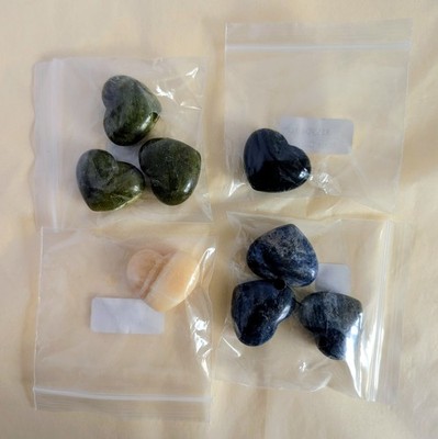 Gemischte Kristall Herzen x8 Großpackung Posten 30 mm poliert Schnitzereien Heilung Geschenk Handwerk