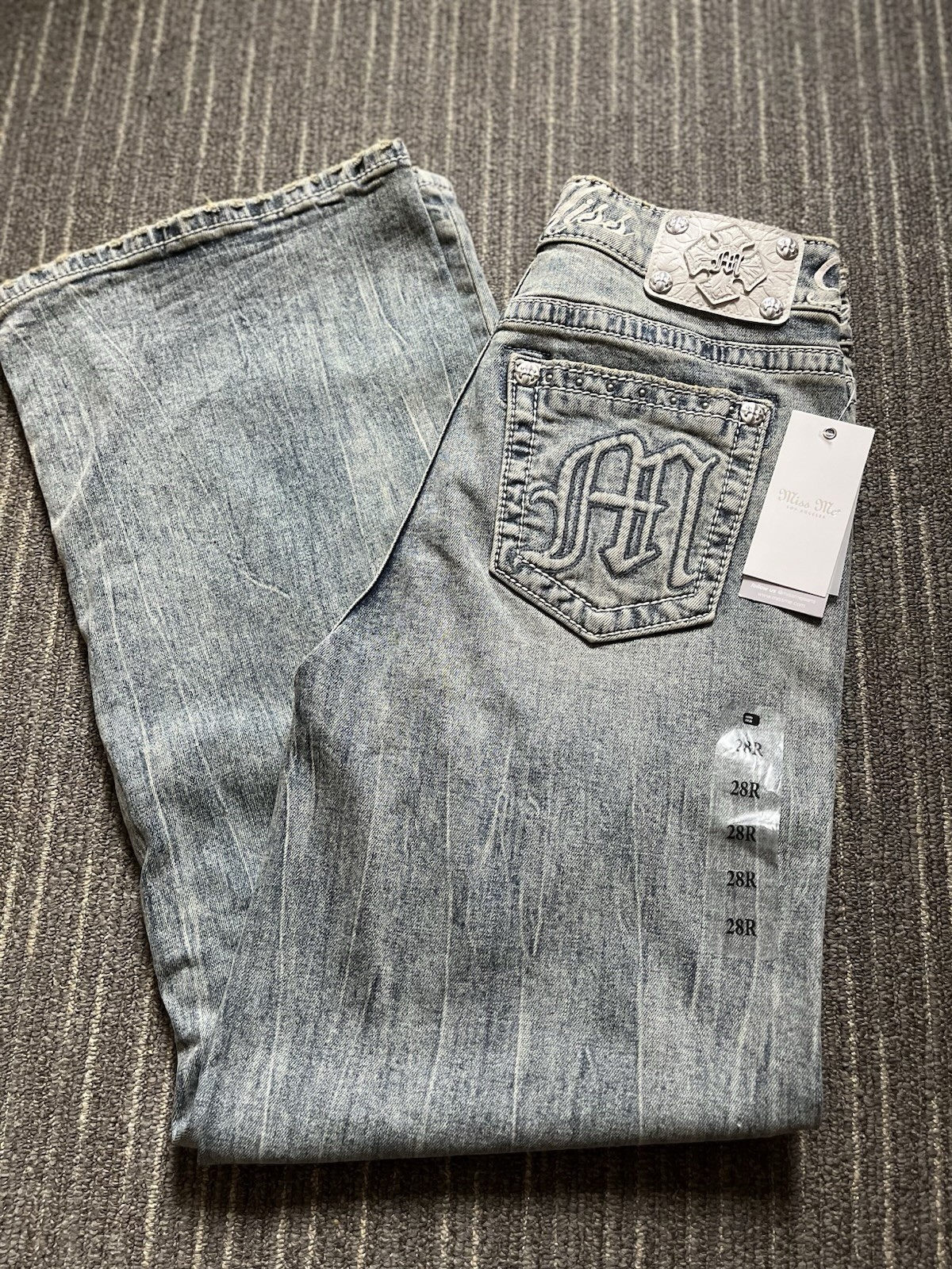 Light Wash Stretch Embroidered