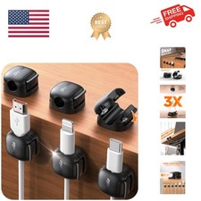Durable 6-Pack Cord Organizer - Easy Install, Ideal for Desk  Nightstand