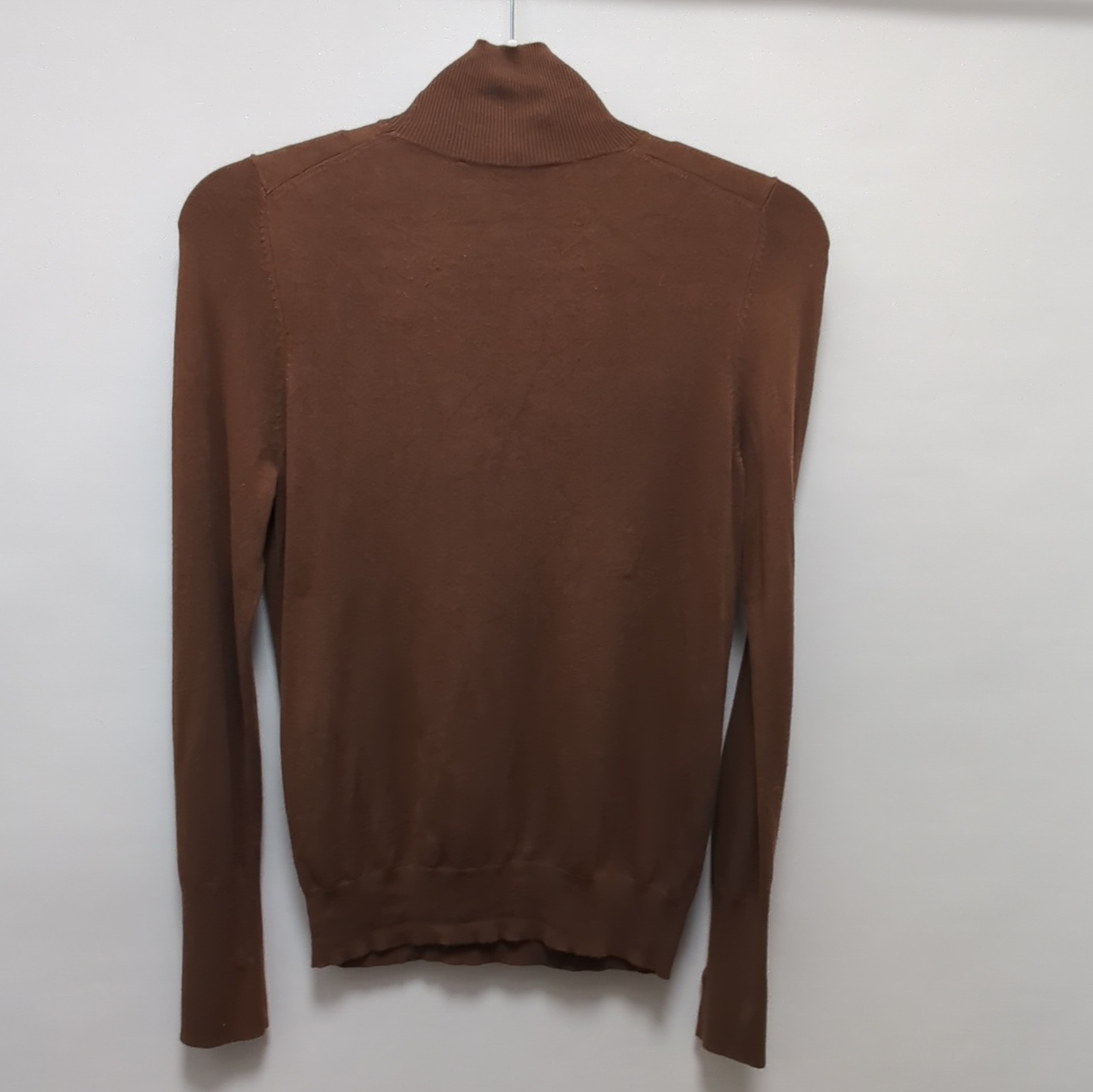 ZARA Womens Chocolate Brown Fine Knit Roll Neck Jumper Long Sleeve Size Small image 5