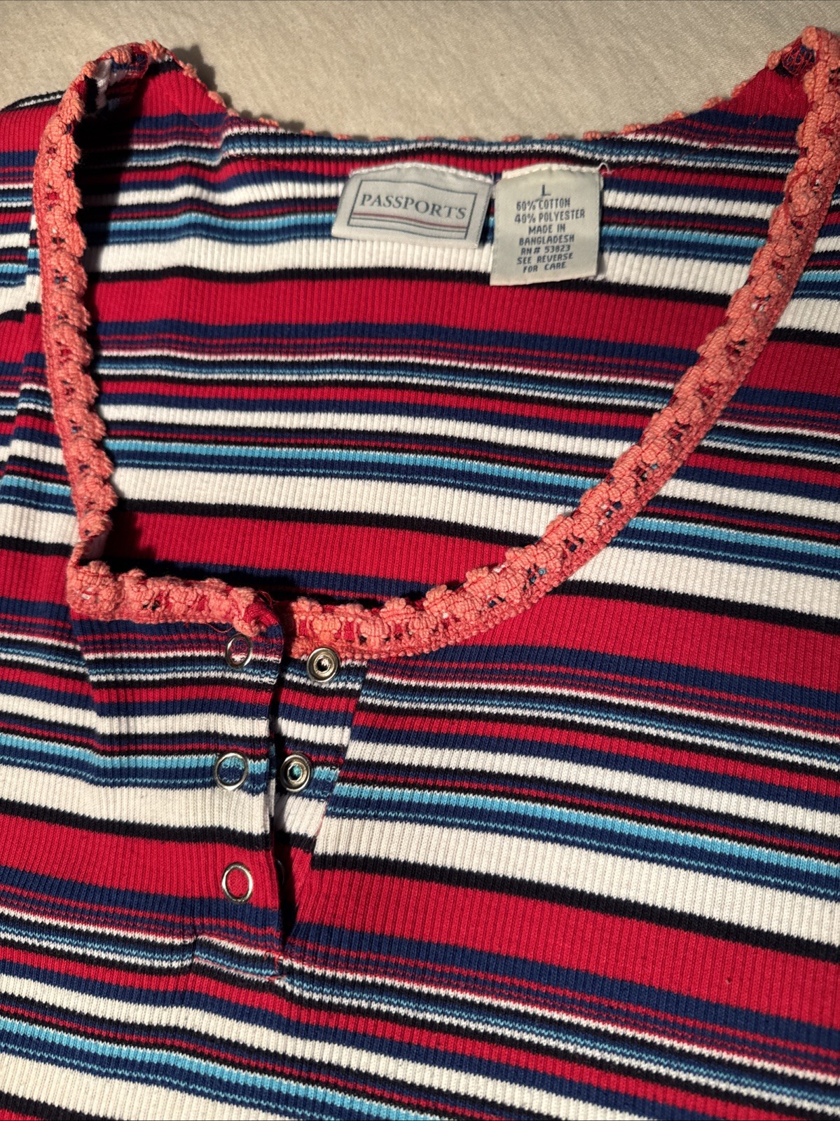Red White And Blue Women’s Tank Top By Passports Size Large