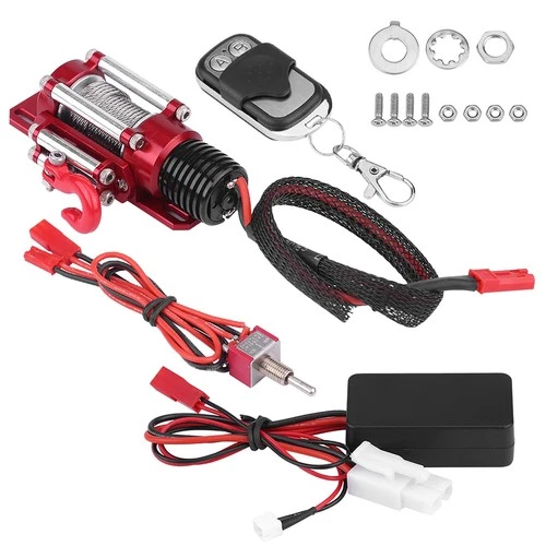 Electric Winch with Remote Control Receiver for Axial SCX10 D90 1/10 RC Crawler
