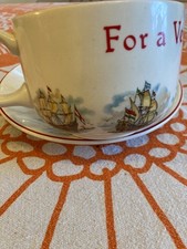 poole pottery large cup and saucer - For a very Importan Person. Ship patern