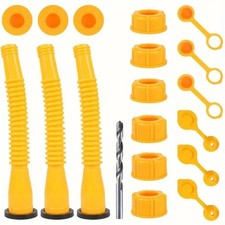 3 Pack Gas Can Spout Kit Vintage Fuel Jug Nozzle Vent Caps Fits 1-10 Gallon