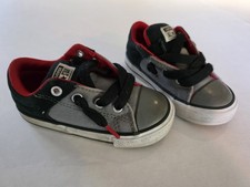 Converse All Star Chuck Taylor toddler low-top gray, black, and red. Size 7