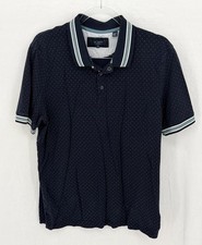 Ted Baker Shirt Mens 5 XL Navy Dot Museo Polo Short Sleeves Preppy Modal Cotton