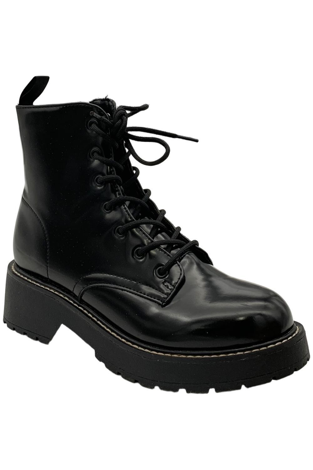 Madden Girl Womens Crown Boot Black Patent 6590₽