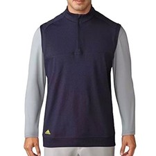 Adidas Golf Pullover Vest Mens L Quarter Zip Performance Layer Navy Blue Large
