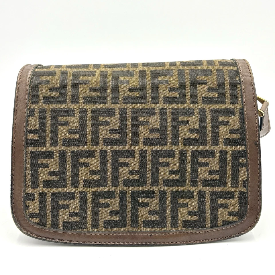 Authentic Fendi Zucca Pattern Shoulder Bag Canvas leather Crossbody Bag 2Y1731 - Image 2 of 4