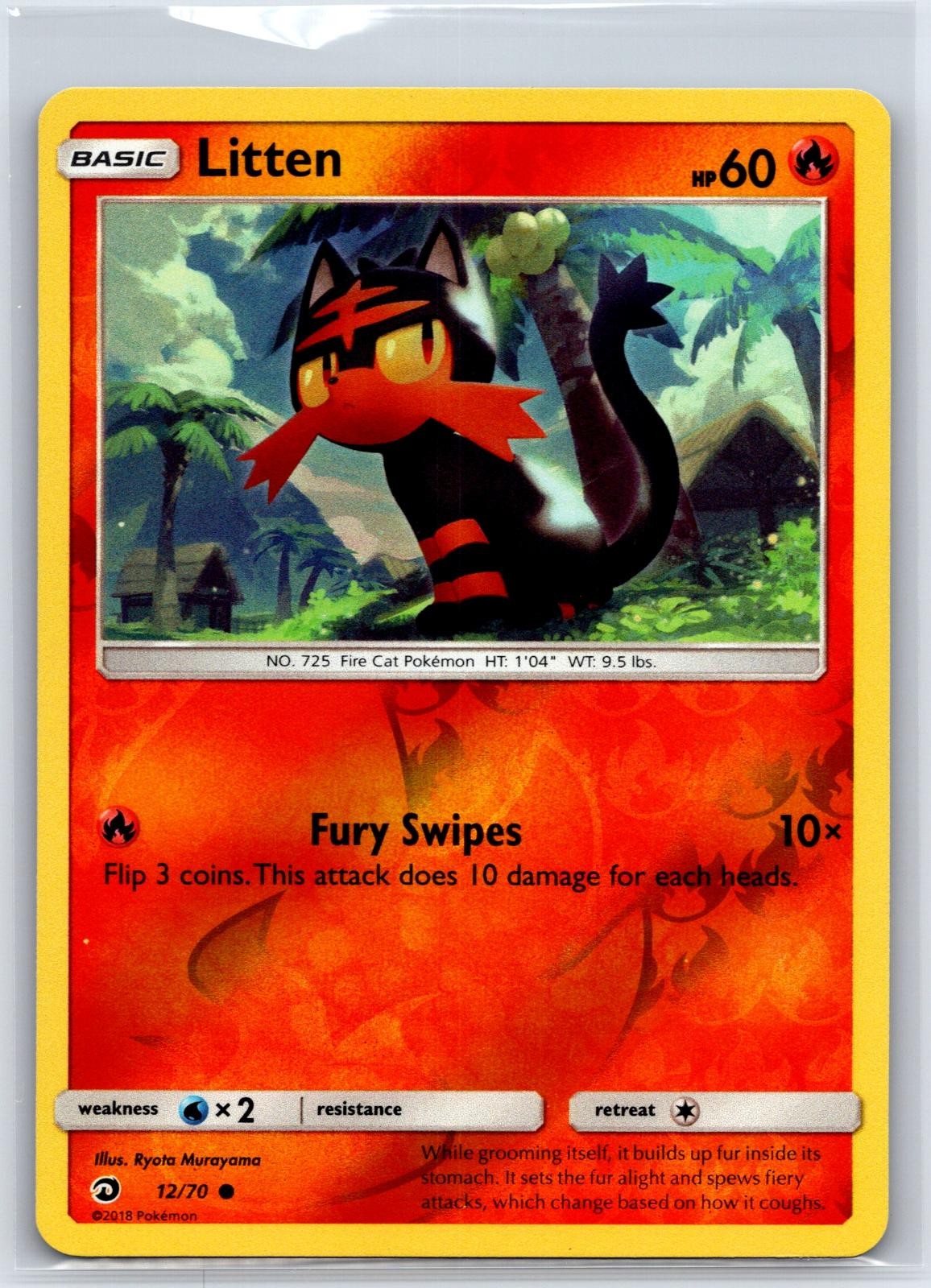 Litten 12/70 Common Dragon Majesty Pokemon Reverse Holo NM/M 528b-28