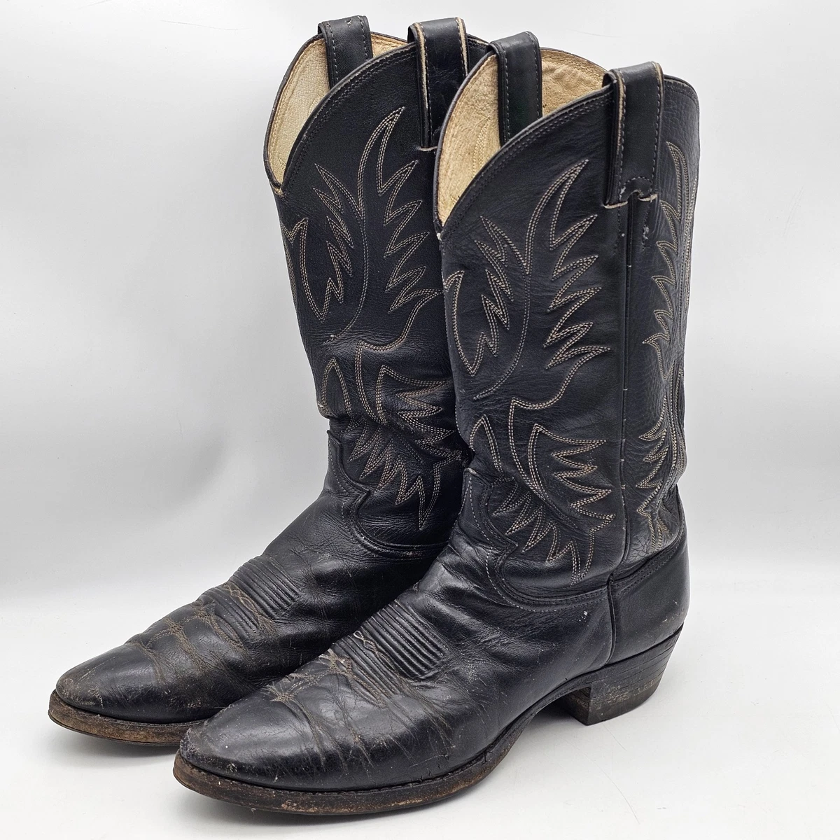 Justin L3703 Ladies Classic Roper Boot with Black Kipskin Cowhide Foot and a Roper Toe