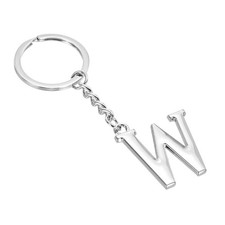 Initial Letter Keychain - Metal Women Girls Gift Key Chain Charm Letter W