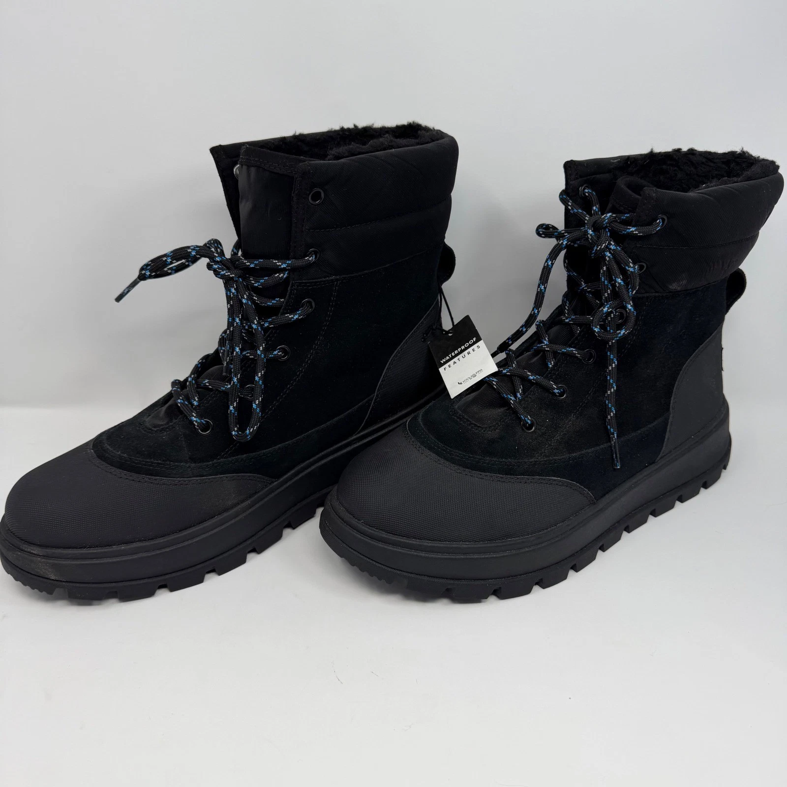 Koolaburra by UGG Tipton Men's Waterproof Black Suede Boots 1164210 Size 12