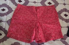 Womens Red Floral Chaps Shorts size 12 Button...