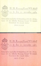 Birthday of Gustav VI Adolf 1952. 2 booklets.