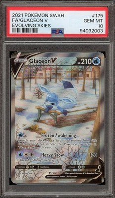Pokemon Glaceon V Evolving Skies Full Alt Art #175 PSA 10 Gem Mint