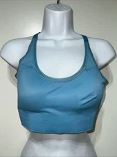 Ruby Ribbon Demiette Heritage Blue Mesh Trim Bralette Women SZ 34 #1787