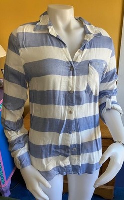 Women's Nordstrom Thread & Supply L/S Shirt-S-NWT-Blue & White Stripes-Rayon