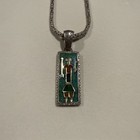 Solid sterling Silver Native American Byzantine 18”Necklace With Pendant Navajo — photo 3