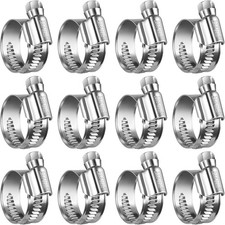 Heavy Duty Hose Clamp Size#8, 5/8 to 1 Inch Adjustable Worm Gear Drive Hose Clam