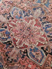 8.4 x 10.2 ANTIQUE FINE HERIZ  VINTAGE SERAPI USHAK KAZAK CAUCASIAN   