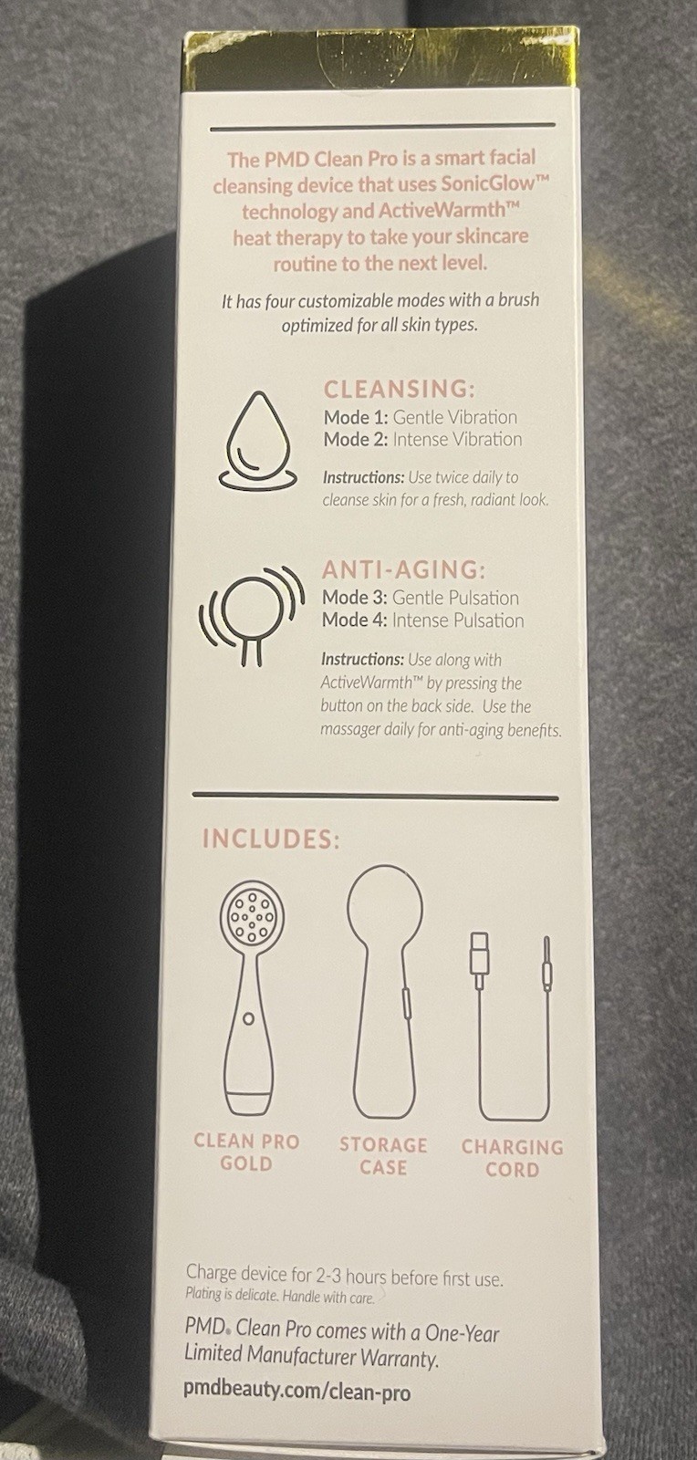 Pmd Clean Pro Smart Facial Cleansing Device With 24K Gold Plated Therapy Massage