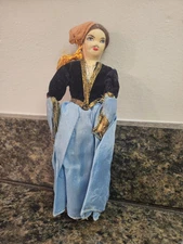 Vintage Cloth Greek Doll in Traditional Clothes ~ 8"