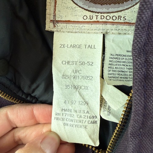 Walls Work Wear Jacket Coat Mens Full Zip Canvas Corduroy Chore Barn XXL TALL - Picture 3 of 10