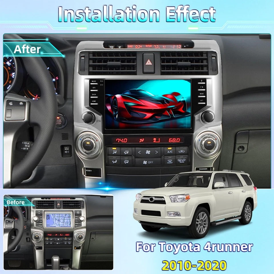 Radio estéreo para automóvil Toyota 4Runner 2010-2021 2G+64 GB Android 15.0 Carplay + cámara Foto 2 de 4