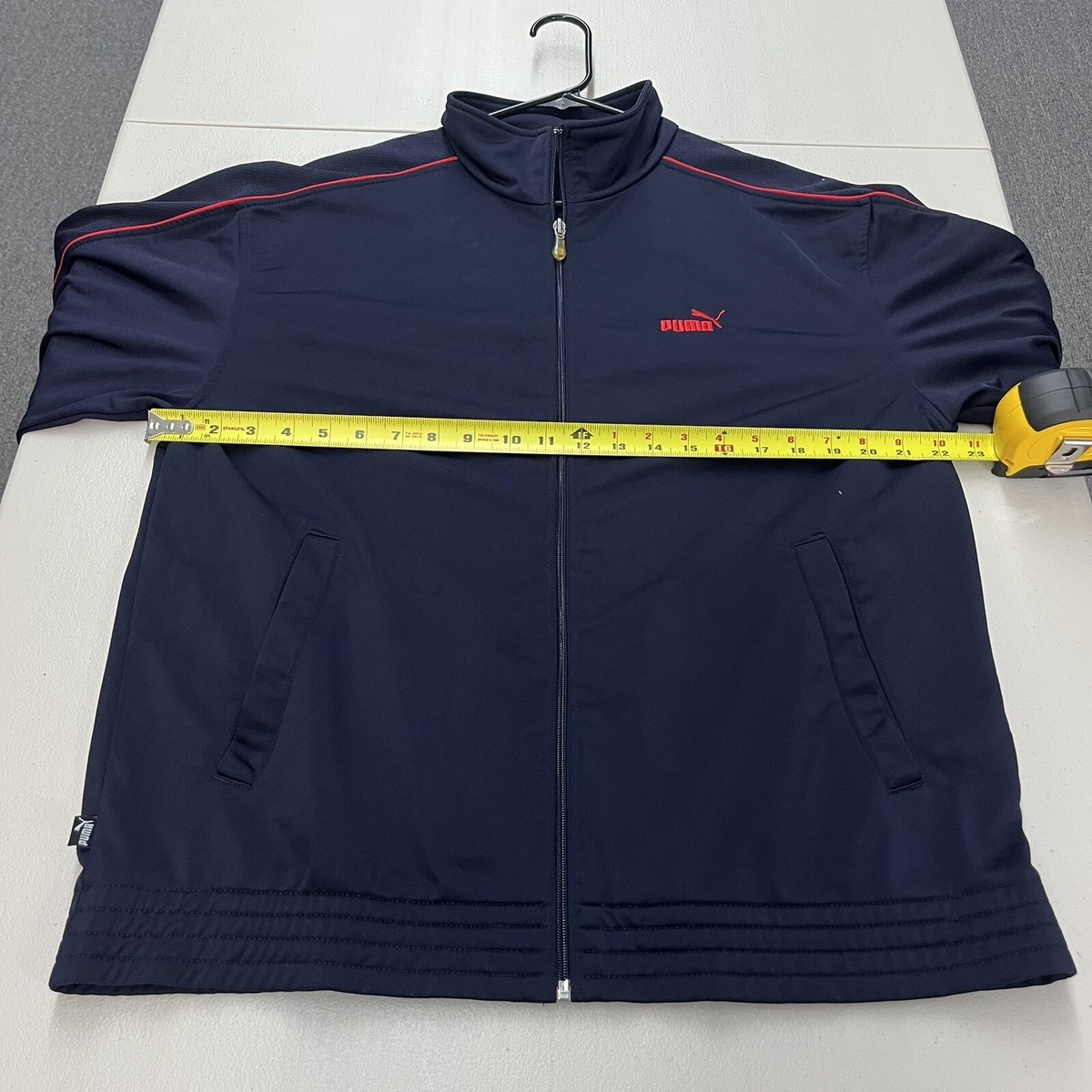 Vtg 2000s Y2K Puma Track Jacket Mens M Navy Red Stripe Zip Vtg 2000s Y2K Puma Track Jacket Mens M Navy Red Stripe Zip