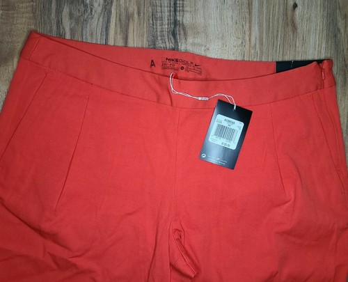 Women's Nike Golf Dri-Fit Capri Pants Coral Orange Slim Size 10 M NWT $120 - Picture 3 of 7
