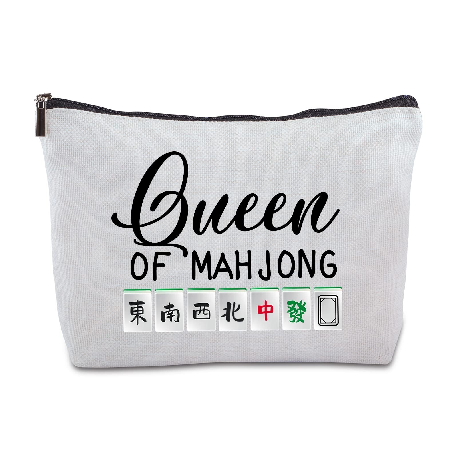 Queen Of mahjong Zipper Makeup Bag Travel Cosmetic Bag Mahjong Queen Gift for...