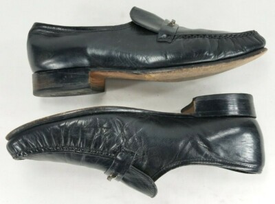 Barker Shoes Men Sz 8.5 Black Slip On Loafer Leather Moc Toe  display picture 2