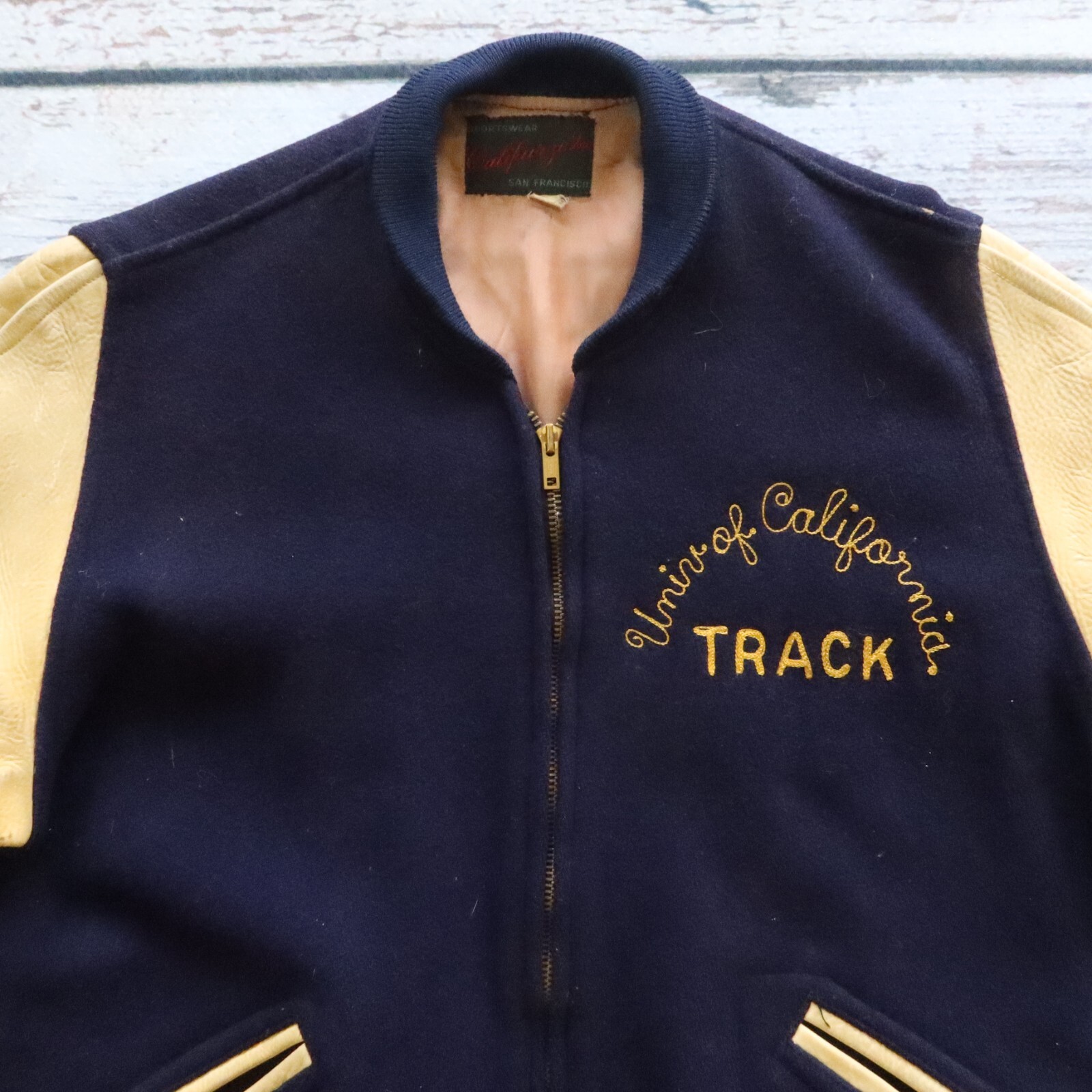 Vintage 60s University of California Track Varsity Jacket UC Berkeley CAL image 3