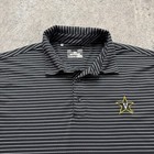 Vanderbilt Commodores Under Armour Polo Shirt Men L Black Striped Performance