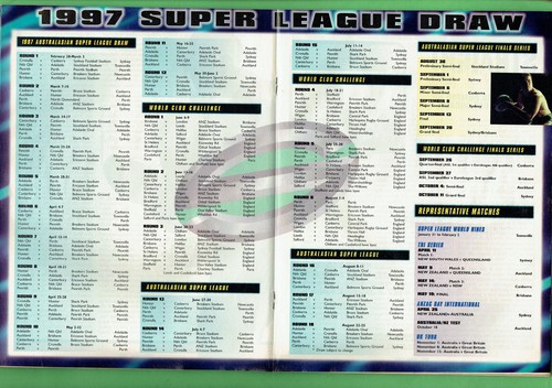 #DD. SUPER RUGBY LEAGUE 1997 PREVIEW PROGRAM MAGAZINE Vol.1 No. 1 - Bild 2 von 2