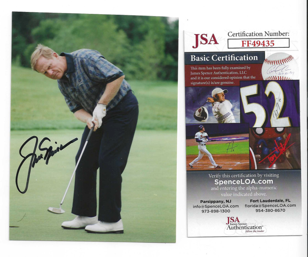 Jack Nicklaus Autographed 4x6 Color Photo Professional Golf Champion JSA COA