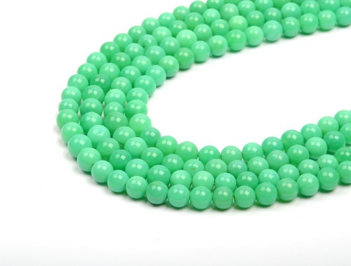 Cuentas de piedras preciosas de crisoprasa de 8 pulgadas de mejor calidad 6 mm de forma redonda lisa - Imagen 1 de 4