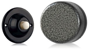 Chrome Press Matt Black Wind up Mechanical Doorbell