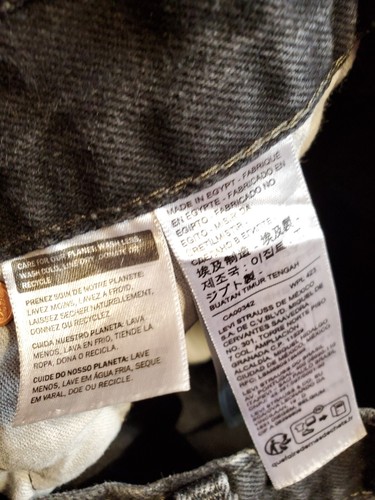 Levi's 501 xx Button Fly Jeans Mens 30x30 Black Straight Dark Wash Egypt - Picture 9 of 16