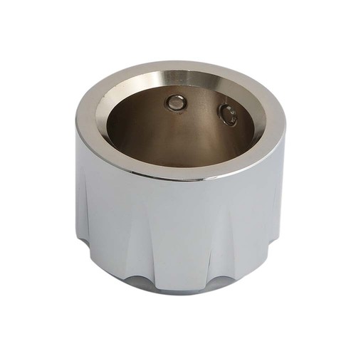 CNC Chrome Thick Cut Front Wheel Axle Nut Covers Cap Bolt for Harley Davidson - Foto 7 di 12