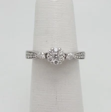 1/2CT Natural Diamond Anniversary Engagement Wedding Ring Bridal 14K White Gold