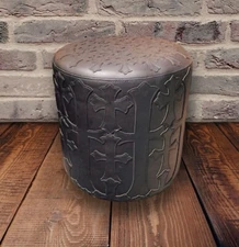 Chrome Cross Inspired Handmade Stool For Home Decor In Black