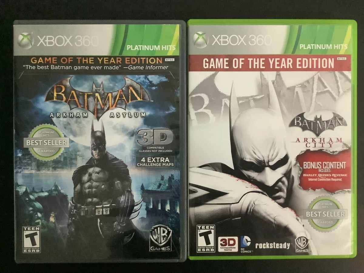 Batman Arkham Asylum GOTY & Arkham City GOTY Xbox 360 Complete