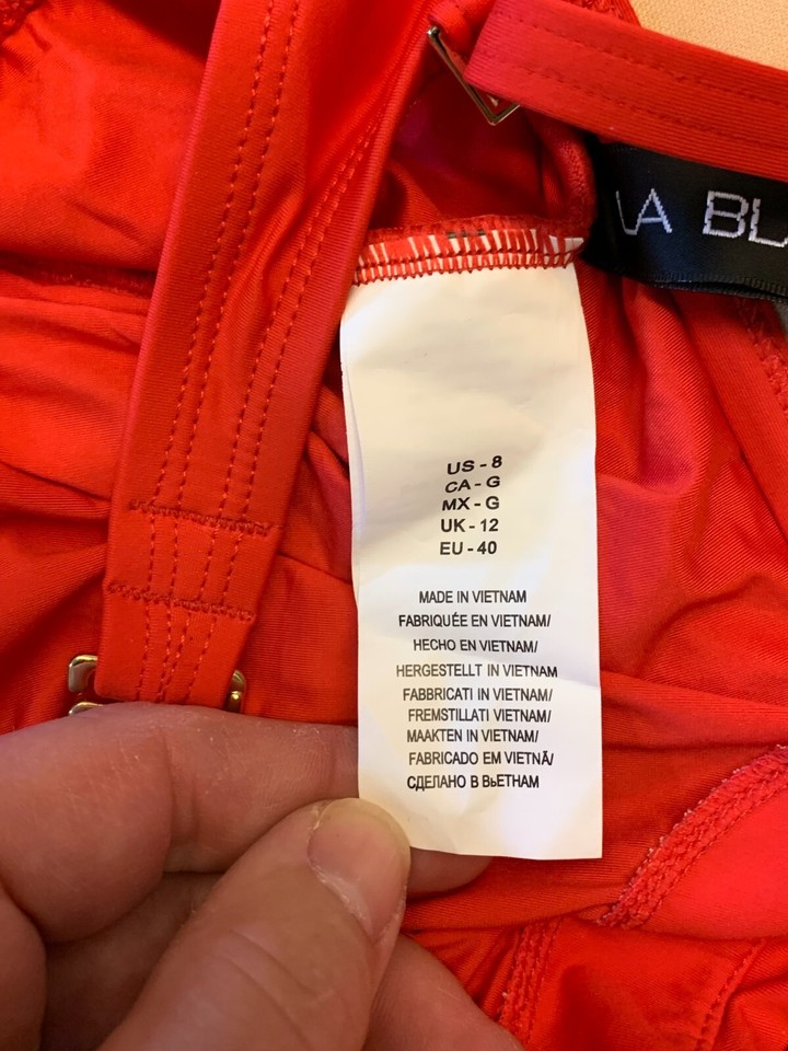 La Blanca Island Goddess Twist Keyhole One Piece Swimsuit Womens size 8