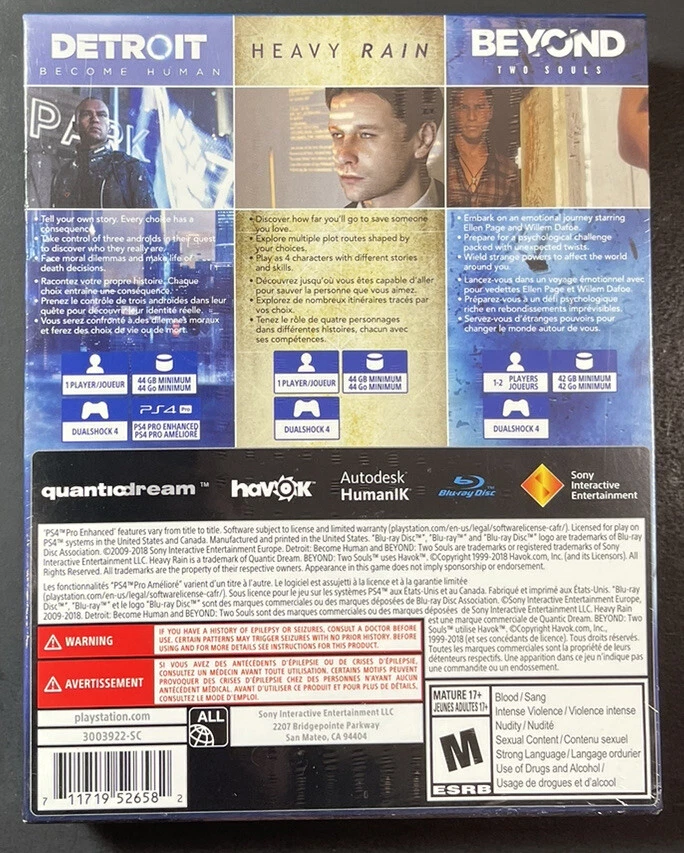 Quantic Dream Collection [ Detroit + Heavy Rain + Beyond Two Souls ] (PS4) NEW - Image 2 of 4