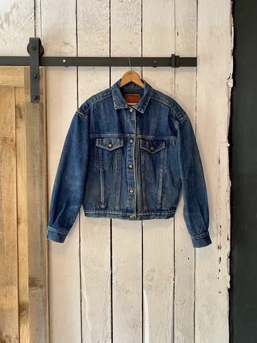 Vintage 90s Minimalist Blue Gray Denim Stonewash Jean Jacket Calvin Klein size M - Picture 6 of 11