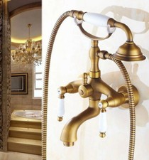 Bathroom Tub Hand-held Antique Brass Wall Mount Shower Faucet Mixer Tap 2tf314